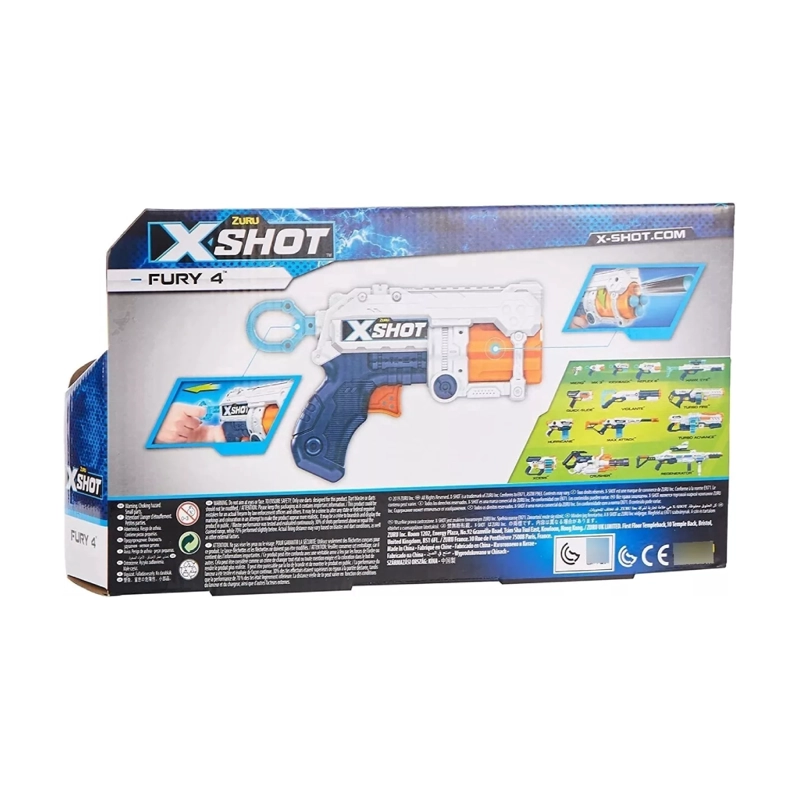 PISTOLA ANSALDO MULTICOLOR FURY 4 LANZA DARDOS X-SHOT - 7