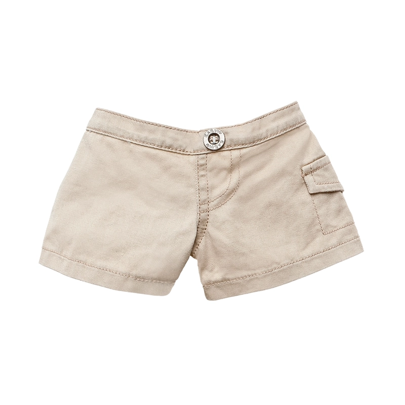 PANTALONES CORTOS BUILD A BEAR COLOR KHAKI PARA PELUCHE - 1