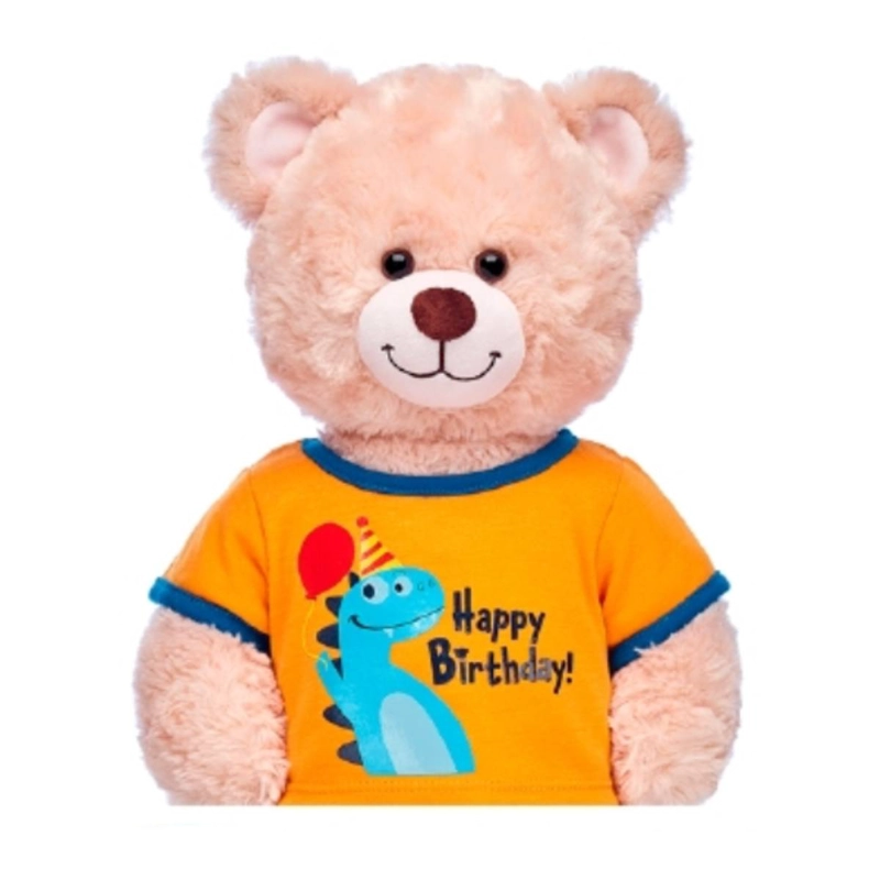 POLERA BUILD A BEAR CUMPLEAÑOS DINO NARANJA FRANJAS AZULES - 3