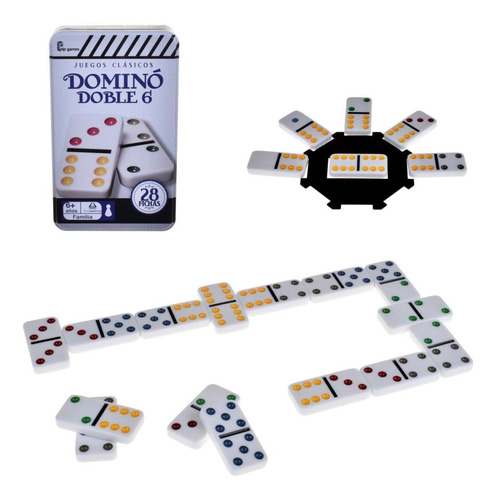 JUEGO DE MESA DOMINO EN CAJA METALICA 28 - 1