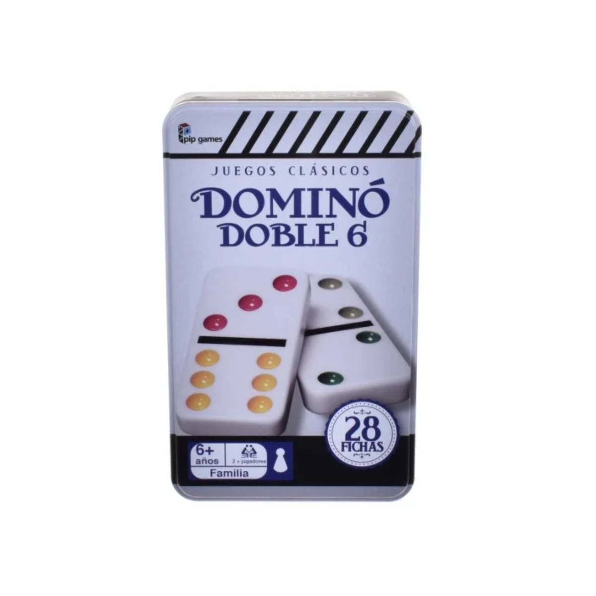 JUEGO DE MESA DOMINO EN CAJA METALICA 28 - 4