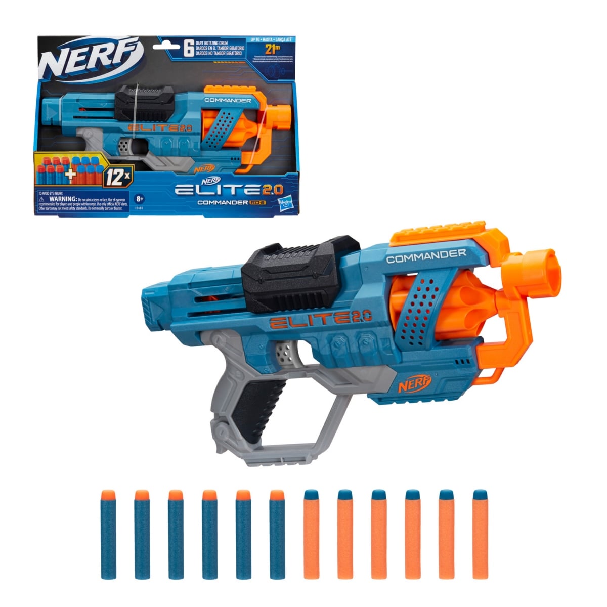 LANZA DARDOS NERF ELITE 2.0 COMMANDER RD-6 - 1