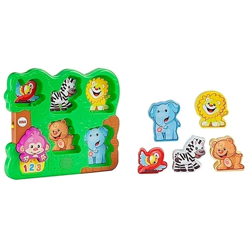 ROMPECABEZAS FISHER PRICE CON SONIDO ANIMALES ZOOLOGICO - 2