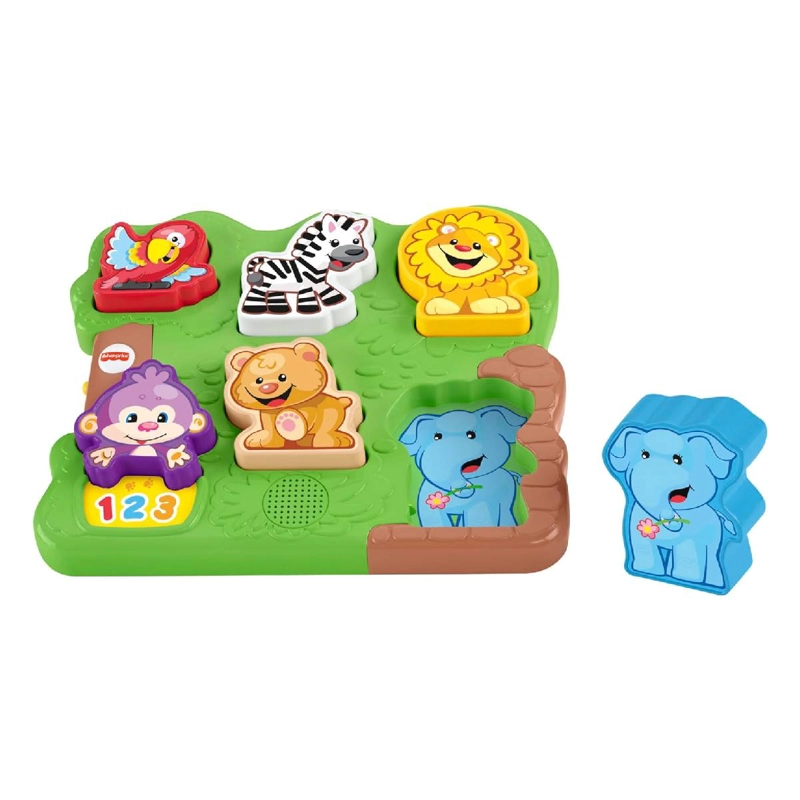 ROMPECABEZAS FISHER PRICE CON SONIDO ANIMALES ZOOLOGICO - 5