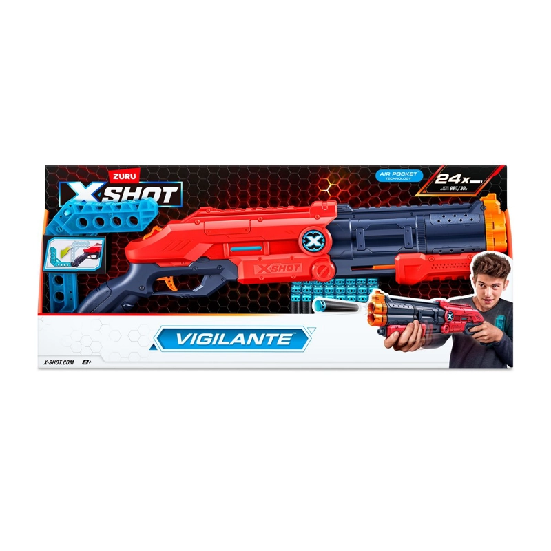 LANZADOR DE DARDOS X SHOT VIGILANTE 24 DARDOS ESPUMA - 5