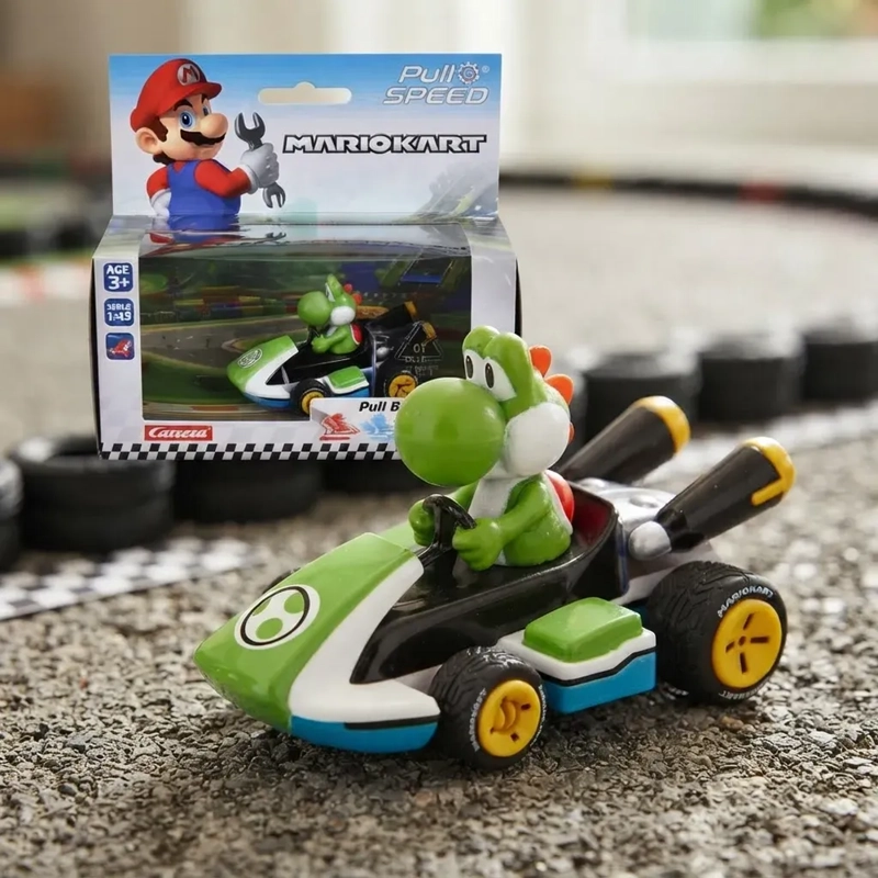 AUTO PULL BACK NINTENDO MARIO KART 8 ESCALA 1:43 - YOSHI - 1