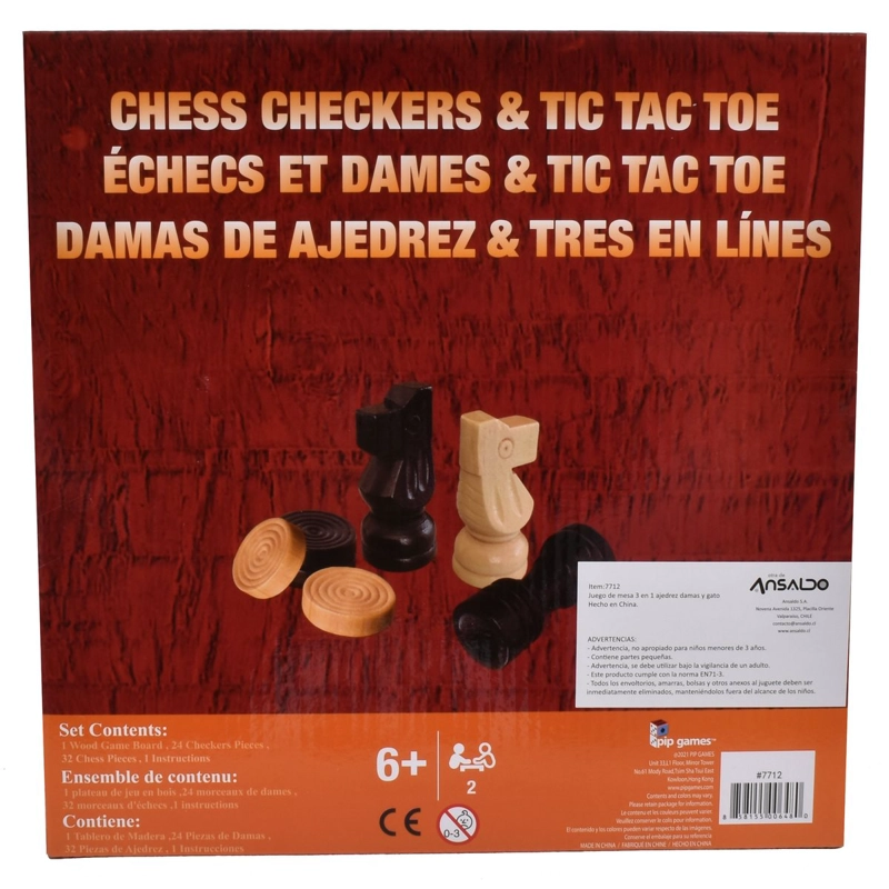 JUEGO DE MESA CLASICO 3 EN 1 MADERA - 5