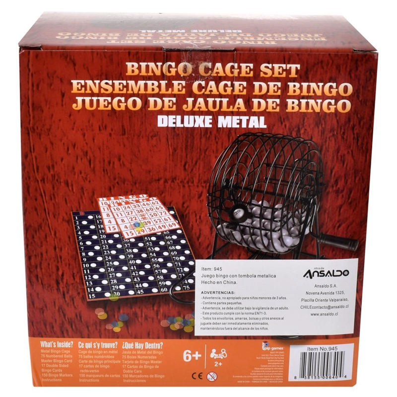 JUEGO BINGO CON TOMBOLA METALICA - 6