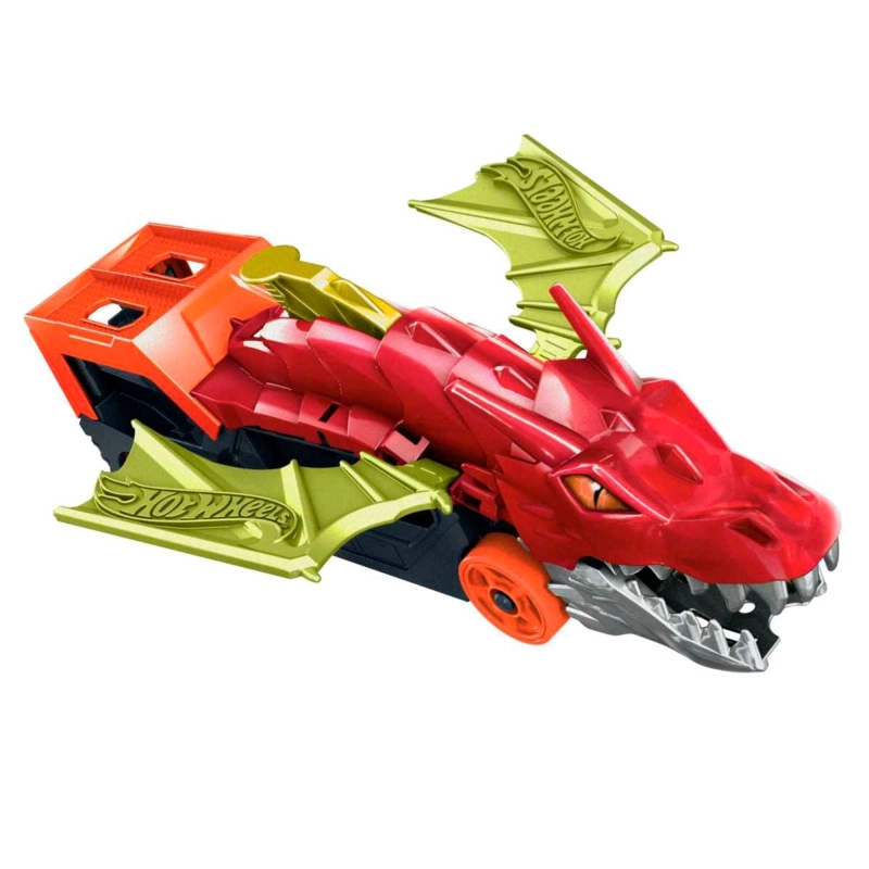PISTA HOT WHEELS REMOLQUE DRAGON CON LANZADOR Y VEHICULO - 1