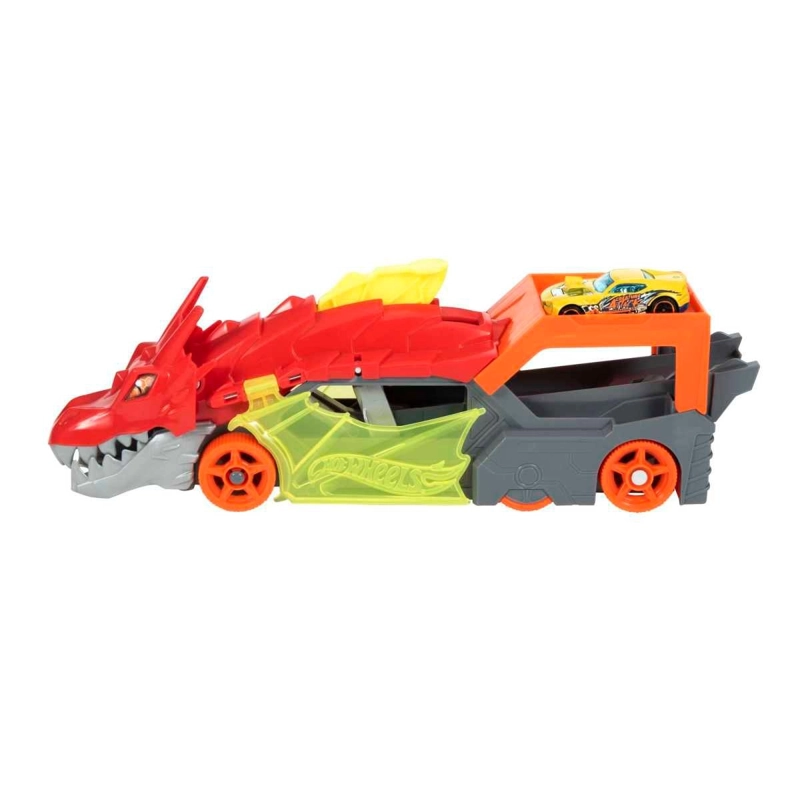 PISTA HOT WHEELS REMOLQUE DRAGON CON LANZADOR Y VEHICULO - 4