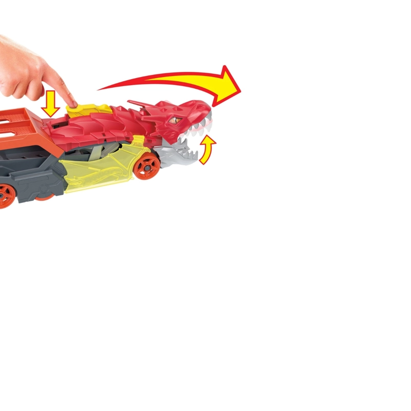 PISTA HOT WHEELS REMOLQUE DRAGON CON LANZADOR Y VEHICULO - 5