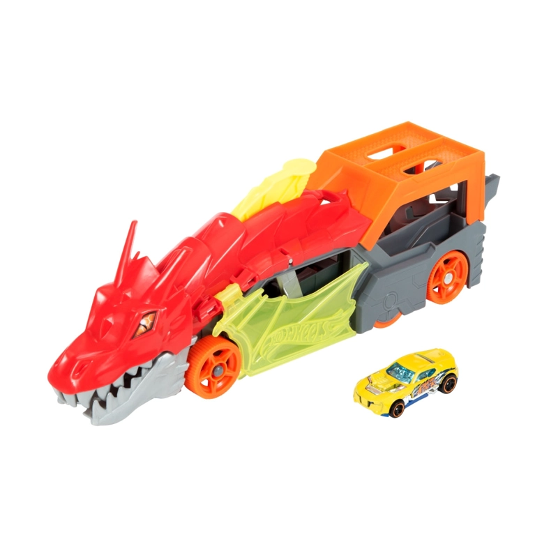 PISTA HOT WHEELS REMOLQUE DRAGON CON LANZADOR Y VEHICULO - 8