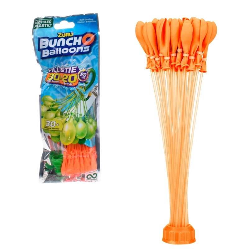 PACK 1 BOQUILLA CON BOMBAS DE AGUA BUNCH O BALLOONS NARANJA - 1