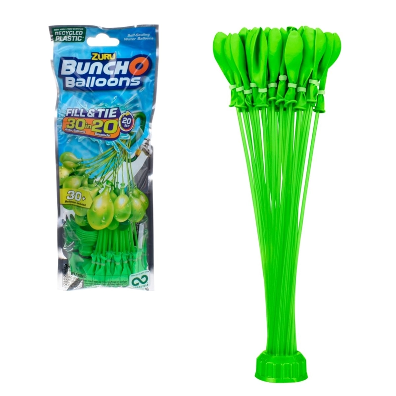 PACK 1 BOQUILLA CON BOMBAS DE AGUA BUNCH O BALLOONS VERDE - 1