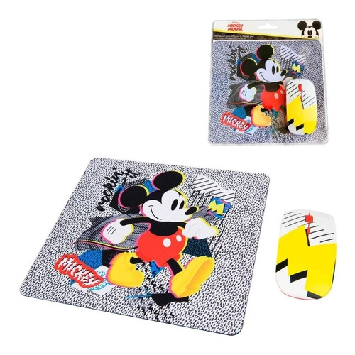 KIT MOUSE INALAMBRICO DISNEY Y MOUSE PAD MICKEY - 1