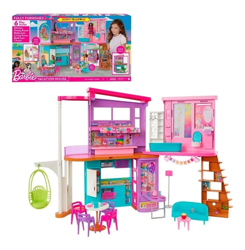 CASA DE MUÑECAS BARBIE CASA MALIBU 30 PIEZAS - 1