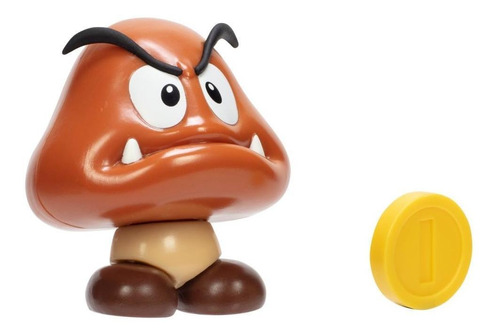 FIGURAS NINTENDO SUPER MARIO 10 CM - GOOMBA CON MONEDA - 1