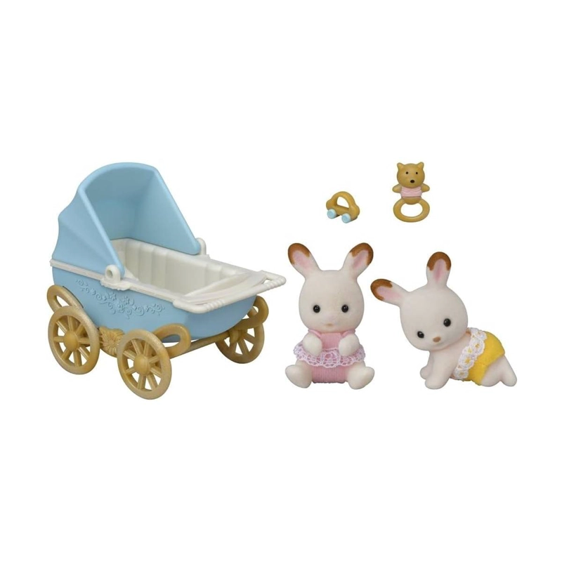 PLAYSET FIGURAS SYLVANIAN FAMILIES COCHECITO GEMELAR BEBE - 1
