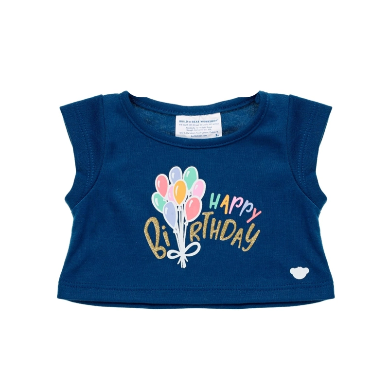 POLERA BUILD A BEAR CUMPLEAÑOS AZUL CON GLOBOS - 1