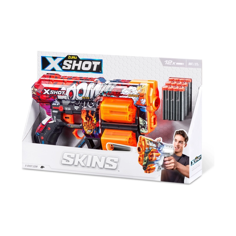LANZADOR DE DARDOS X SHOT DREAD SKINS 12 DARDOS - 8