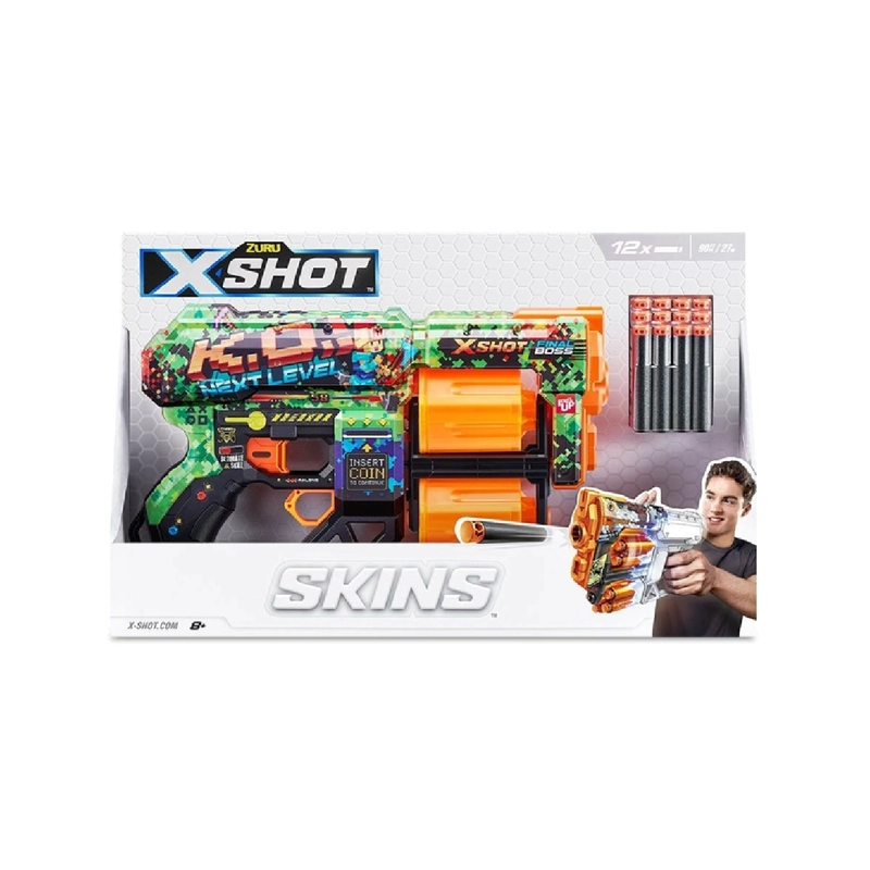 LANZA DARDOS X-SHOT DREAD SKINS CON 12 DARDOS K.O - 7