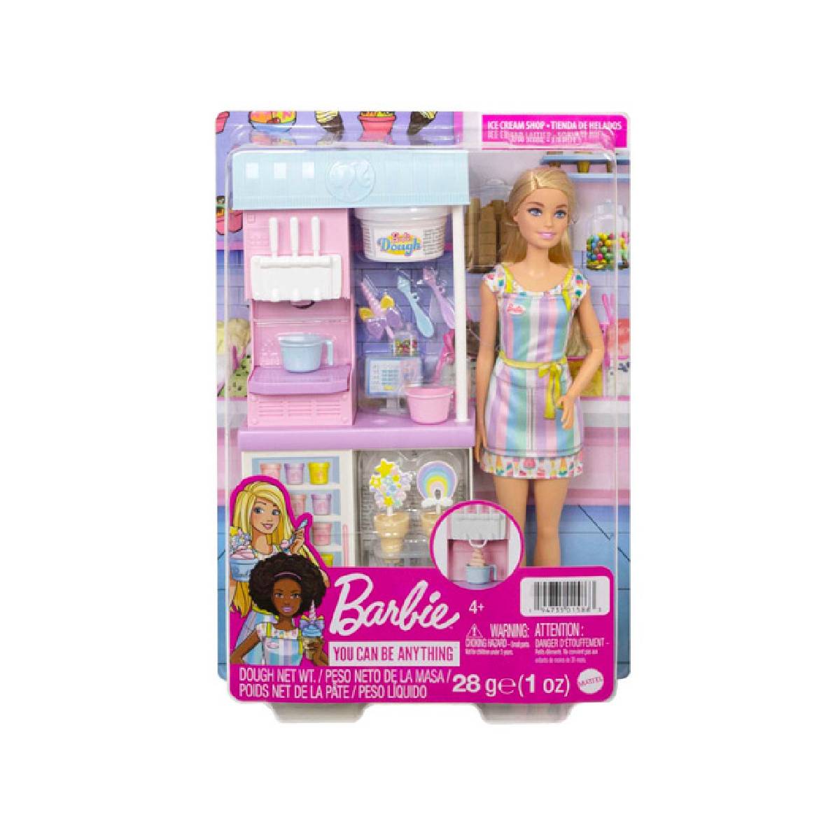 MUÑECA BARBIE SET HELADERIA CON ACCESORIOS Y VESTIDO - 4