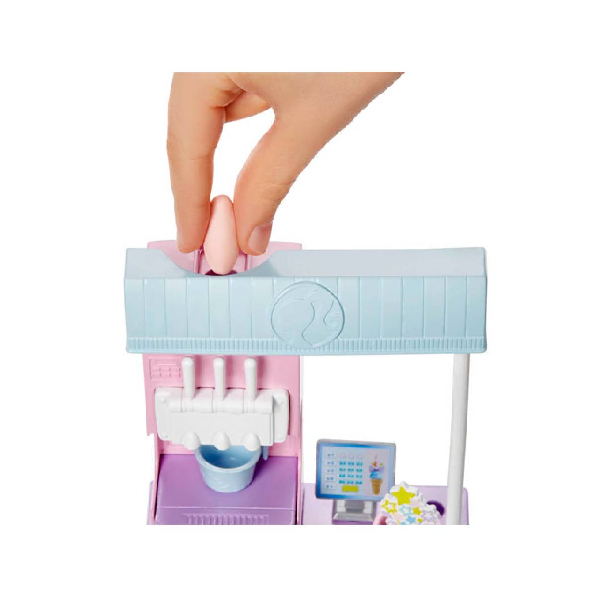 MUÑECA BARBIE SET HELADERIA CON ACCESORIOS Y VESTIDO - 7