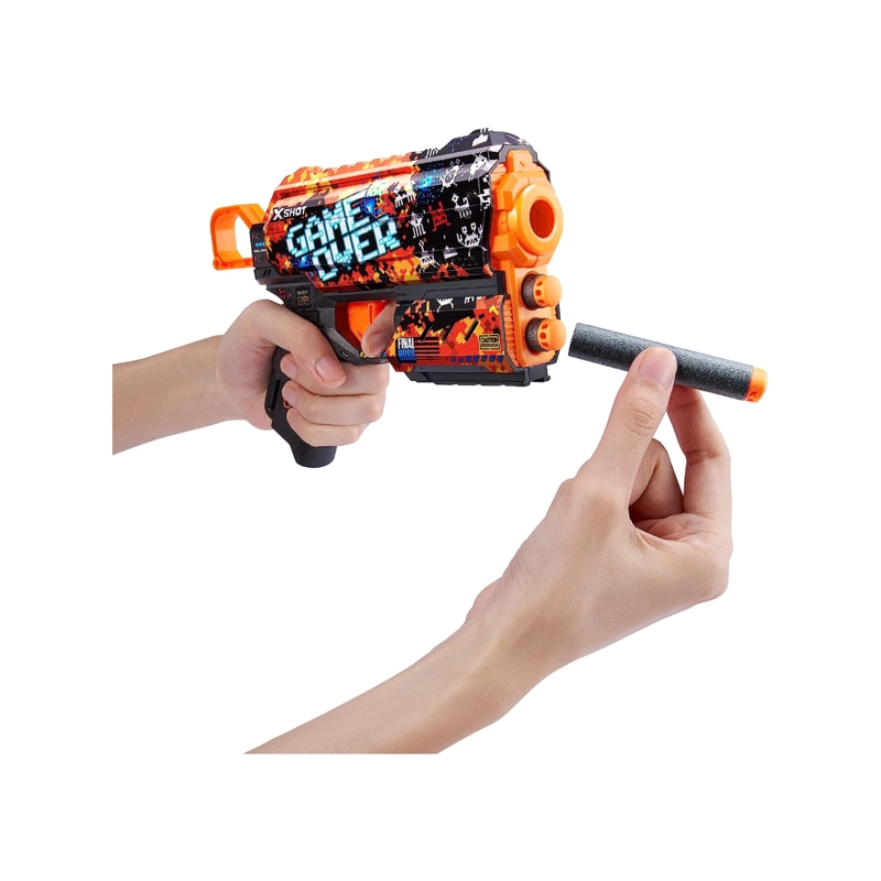 LANZA DARDOS X-SHOT FLUX SKINS CON 8 DARDOS GAME OVER - 3