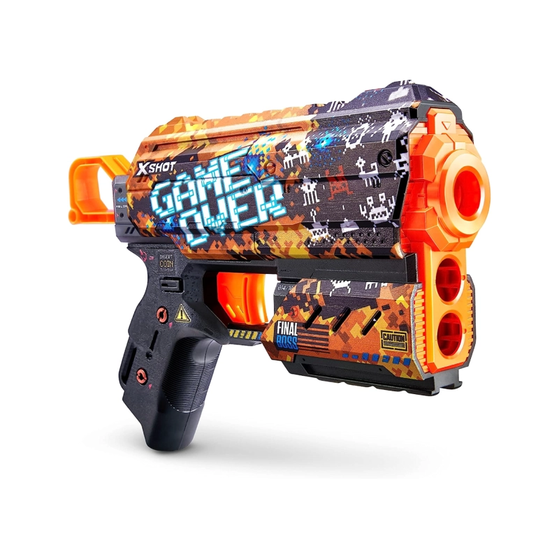 LANZA DARDOS X-SHOT FLUX SKINS CON 8 DARDOS GAME OVER - 5