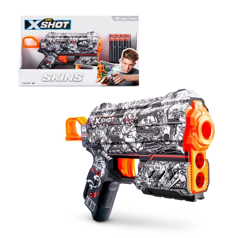 LANZA DARDOS X-SHOT FLUX SKINS CON 8 DARDOS ILLUSTRATE - 2