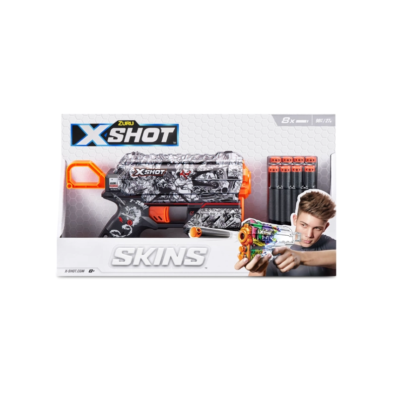 LANZA DARDOS X-SHOT FLUX SKINS CON 8 DARDOS ILLUSTRATE - 7