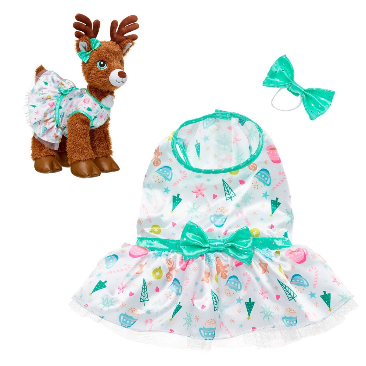 VESTIDO BLANCO ESTAMPADO GALLETAS MERRY MISSION BUILD-A-BEAR - 3
