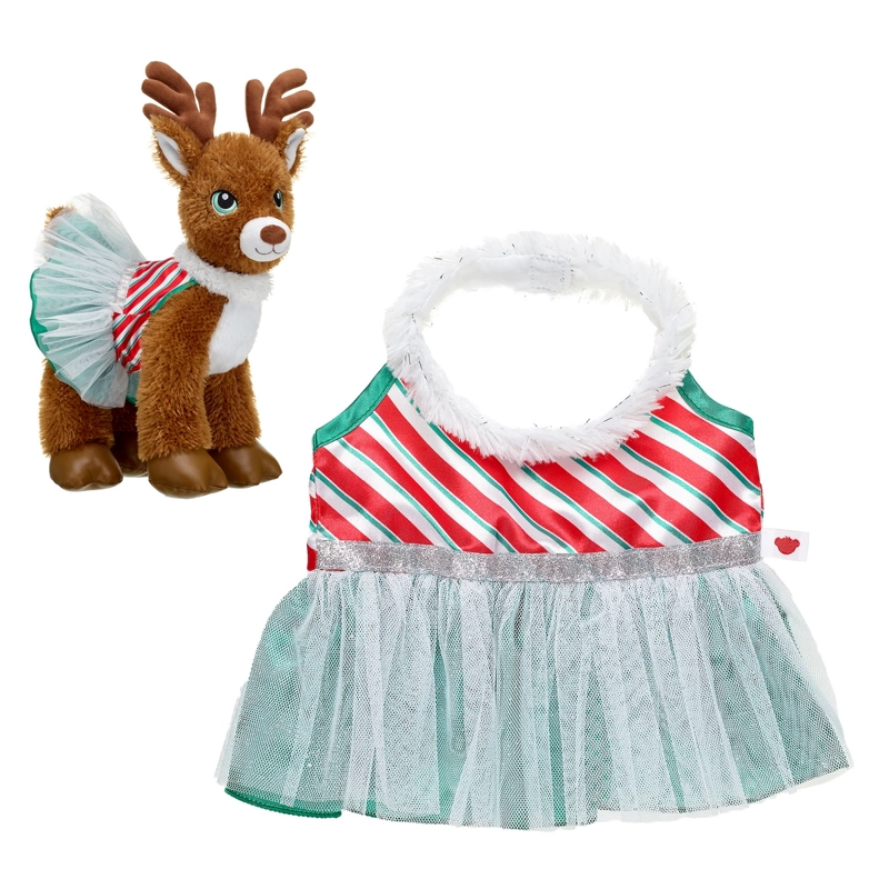 VESTIDO NAVIDEÑO BUILD A BEAR CON PIEL MERRY MISSION - 2