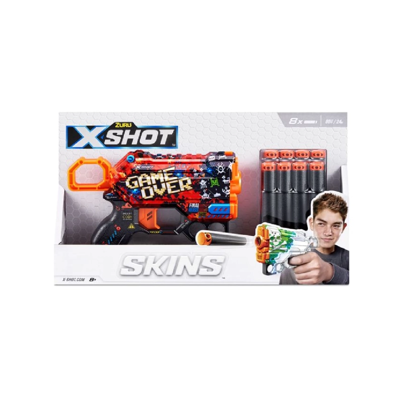 LANZADOR DE DARDOS X SHOT MENACE SKINS GAME OVER 8 DARDOS - 8