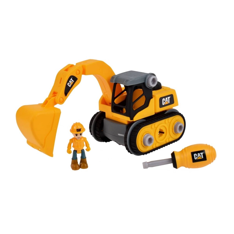 PALA CARGADORA CAT ARMABLE CON FIGURA Y DESTORNILLADOR - 1