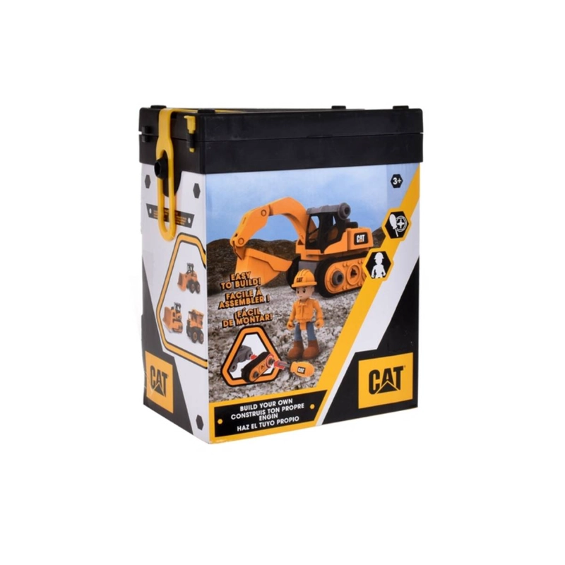 PALA CARGADORA CAT ARMABLE CON FIGURA Y DESTORNILLADOR - 2