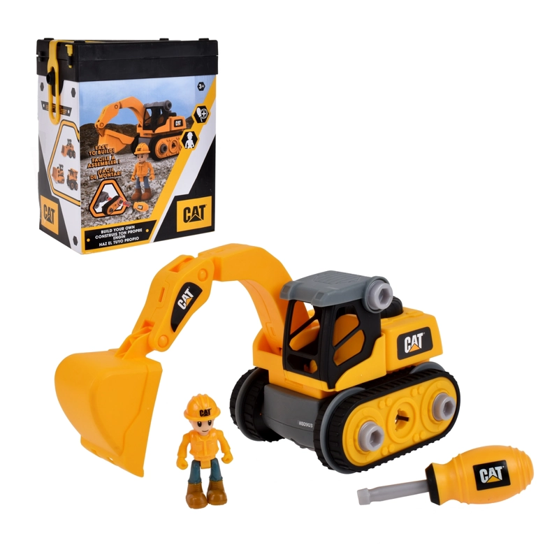 PALA CARGADORA CAT ARMABLE CON FIGURA Y DESTORNILLADOR - 3