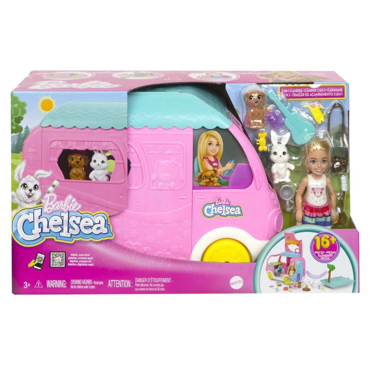 JUEGO DE MUÑECAS BARBIE CHELSEA CAMPER 14 PIEZAS - 3