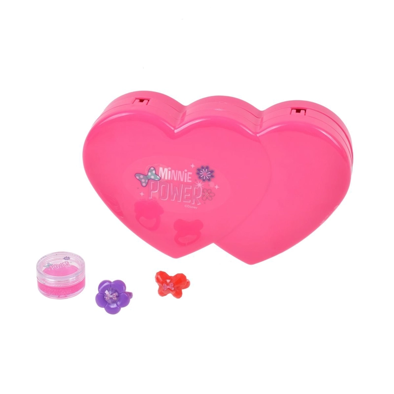 COSMETIQUERO MINNIE 2 PISOS CORAZON CON MAQUILLAJE BRILLANTE - 2