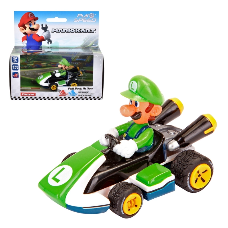 AUTO PULL BACK NINTENDO MARIO KART 8 ESCALA 1:43 - LUIGI - 1