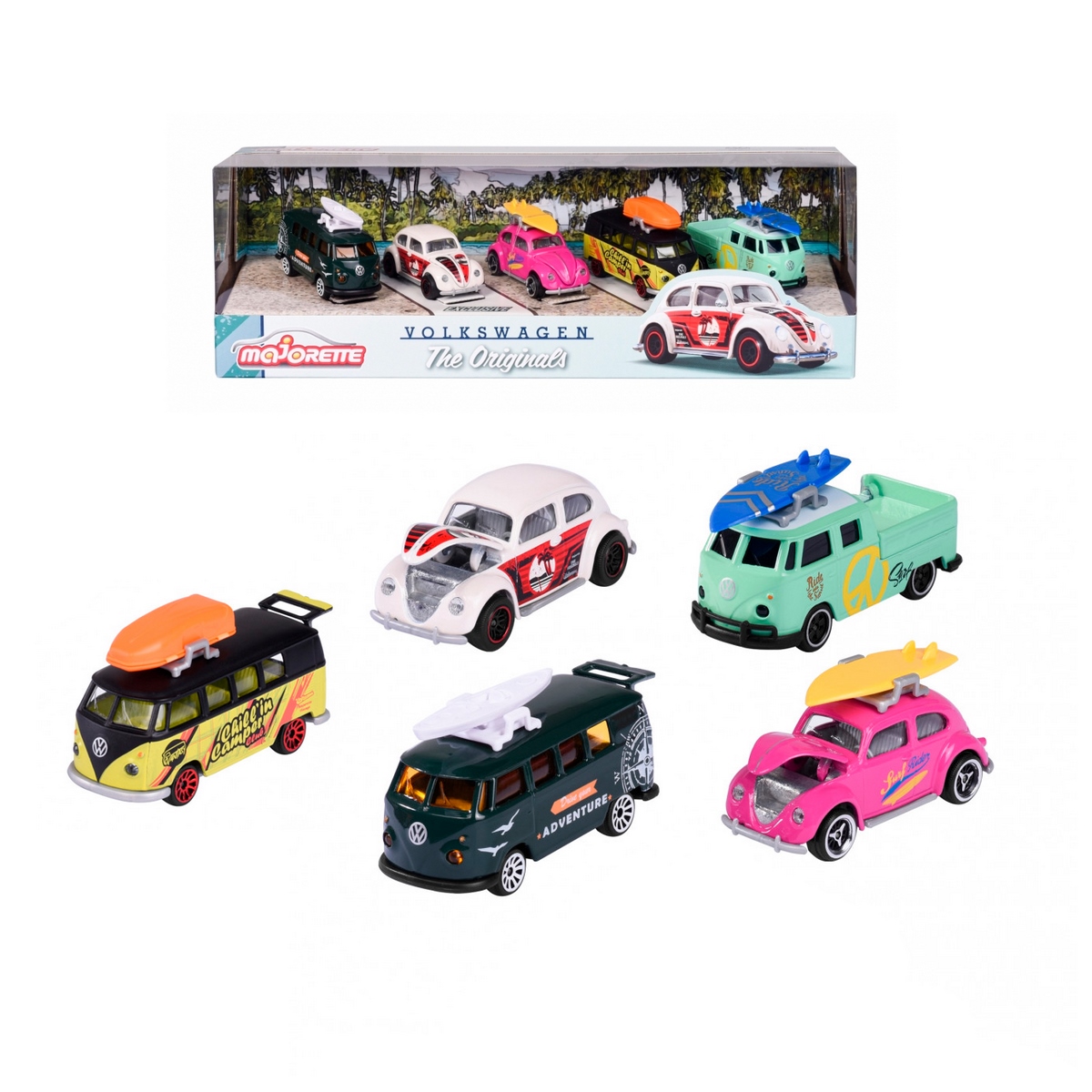 VEHICULOS MAJORETTE COLECCION 5 PIEZAS VOLKSWAGEN