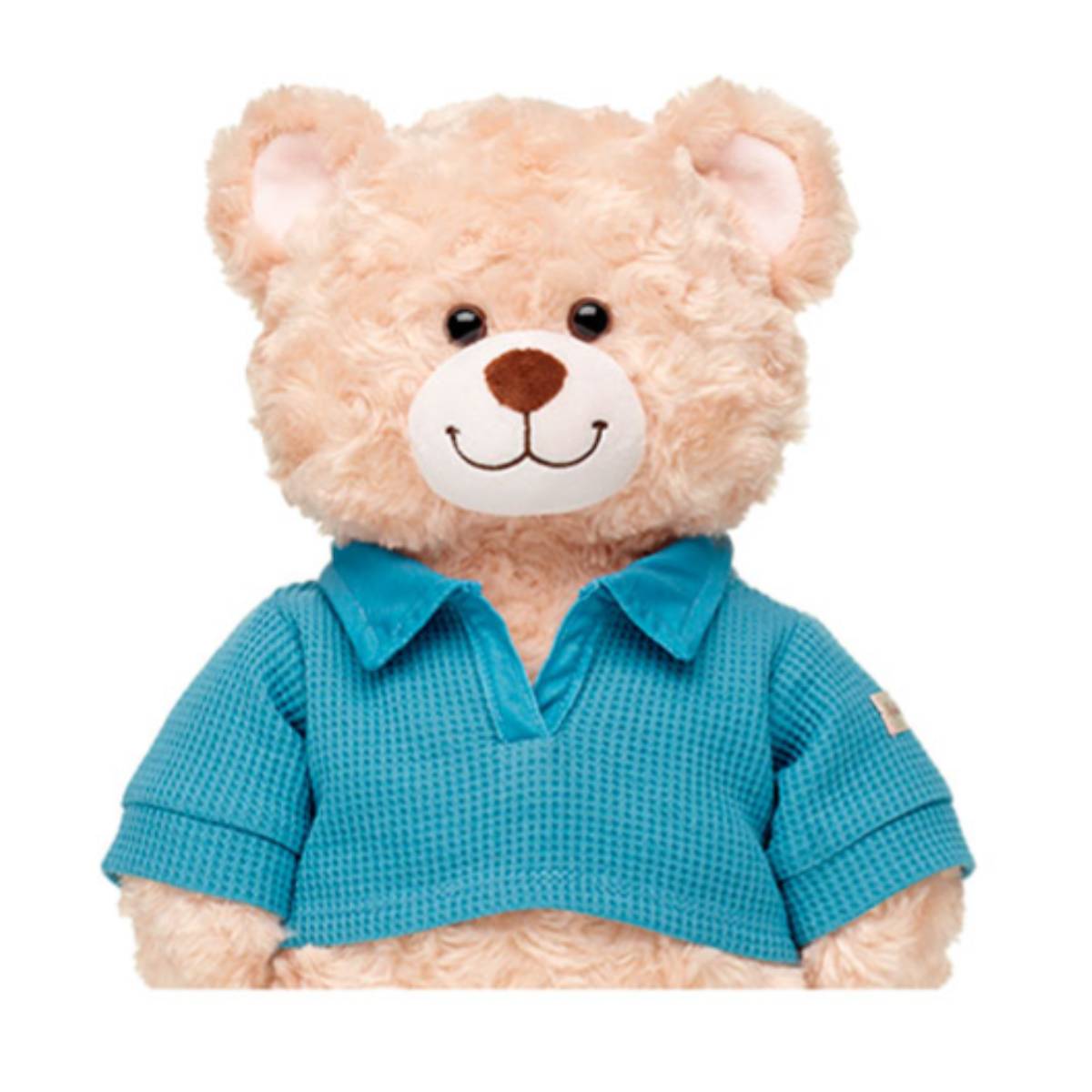 POLERA BUILD A BEAR MANGA LARGA AZUL TIPO WAFFLE - 3