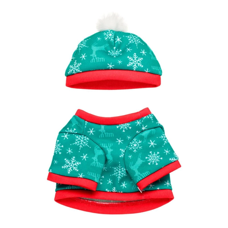 SWEATER BUILD A BEAR NAVIDEÑO VERDE CON GORRO - 2