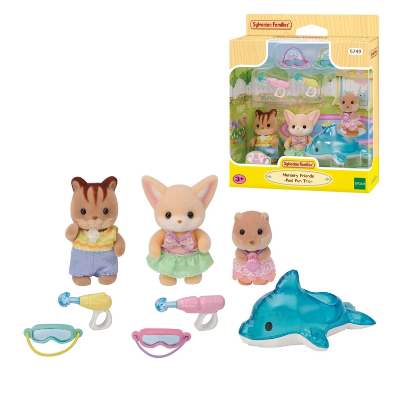 EL TRIO DE BEBES EN LA PISCINA SYLVANIAN FAMILIES - 2