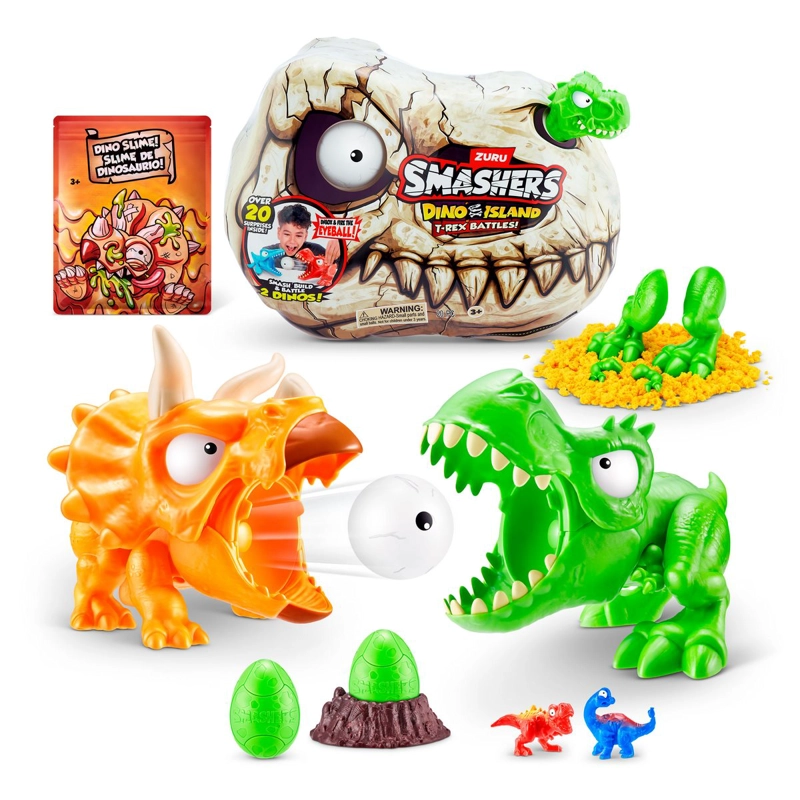 SET DE BATALLA SMASHERS MINI T REX DINO ISLAND VERDE - 1