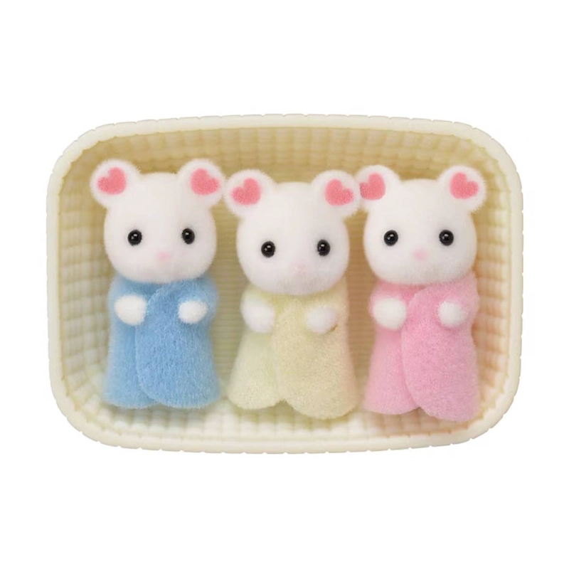 FIGURAS SYLVANIAN FAMILIES TRILLIZOS RATON MARSHMALLOW - 1