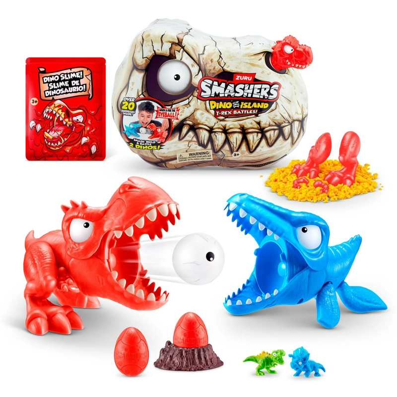 SET DE BATALLA SMASHERS MINI T REX DINO ISLAND ROJO - 2