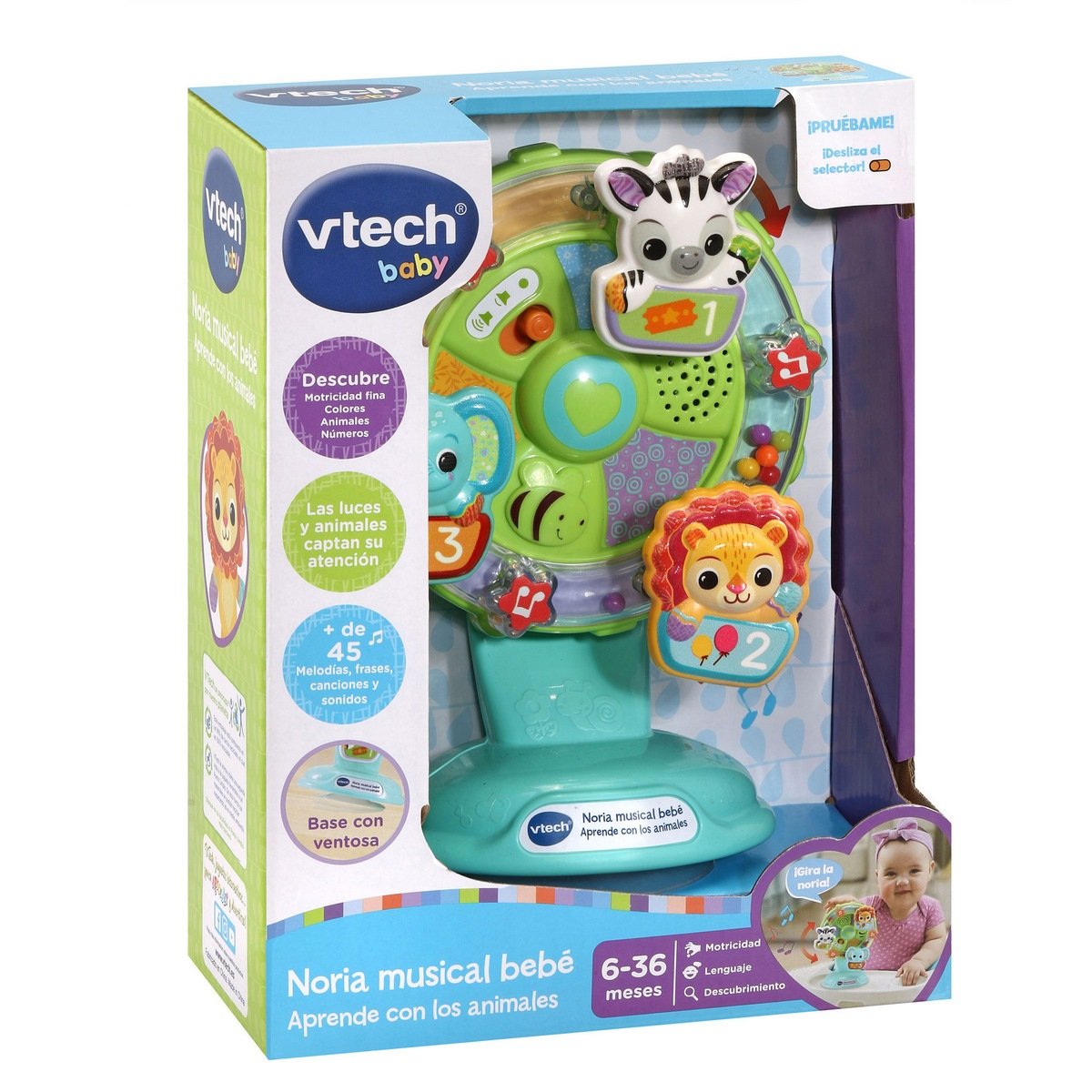 NORIA MUSICAL VTECH PARA BEBE APRENDE ANIMALES Y COLORES - 2