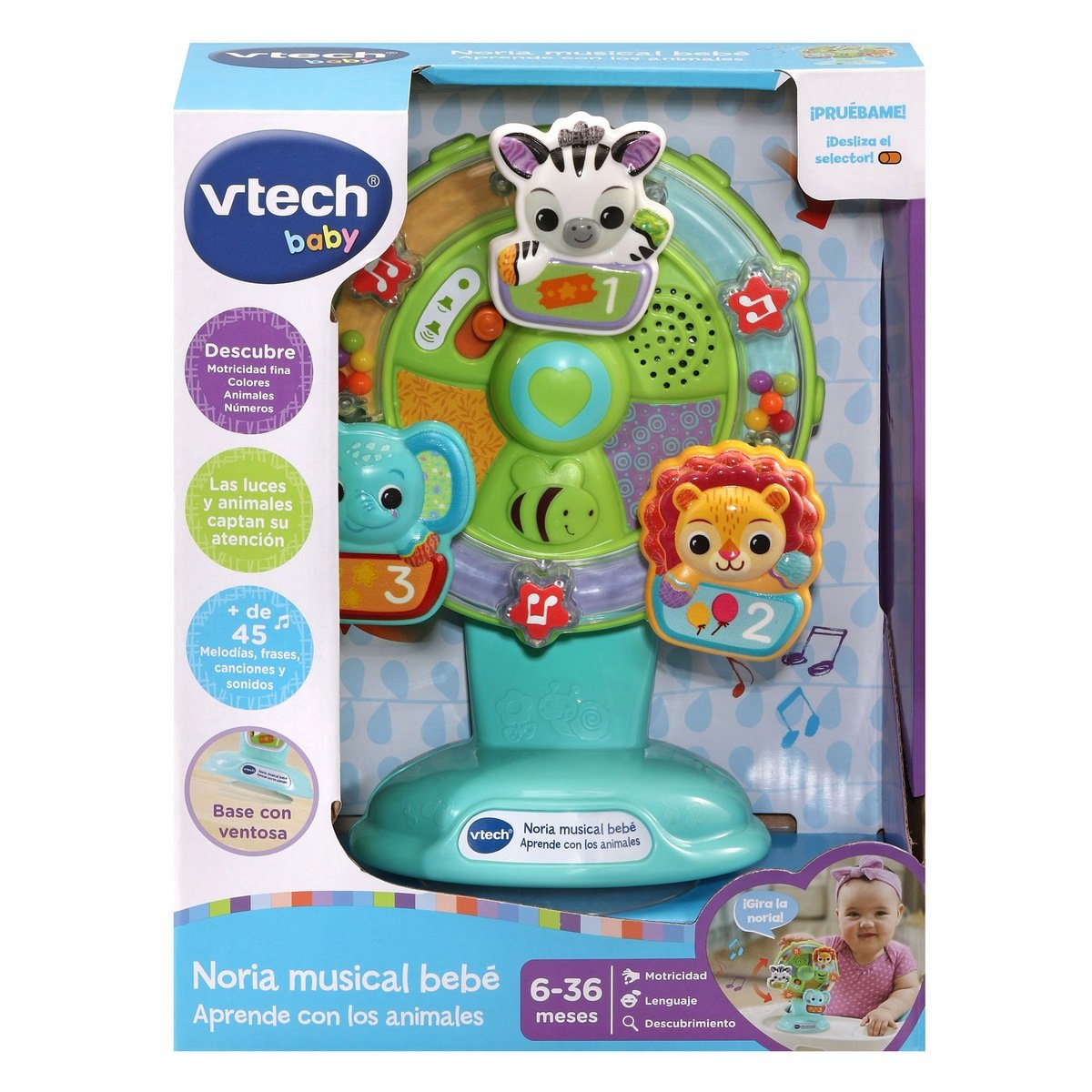 NORIA MUSICAL VTECH PARA BEBE APRENDE ANIMALES Y COLORES - 3