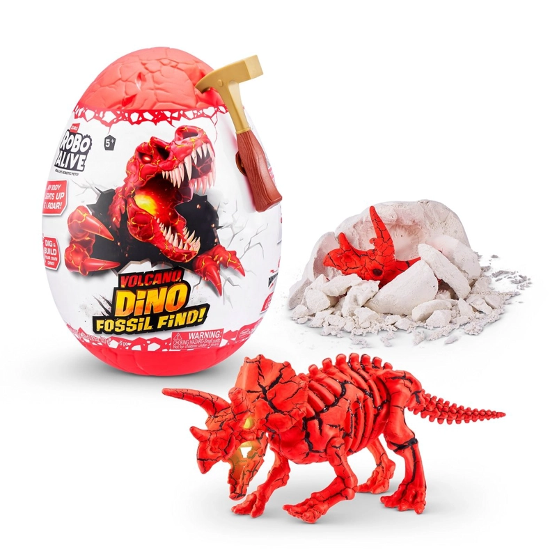 HUEVO ROBO ALIVE CON FOSIL DE DINOSAURIO DE ZURU - 1